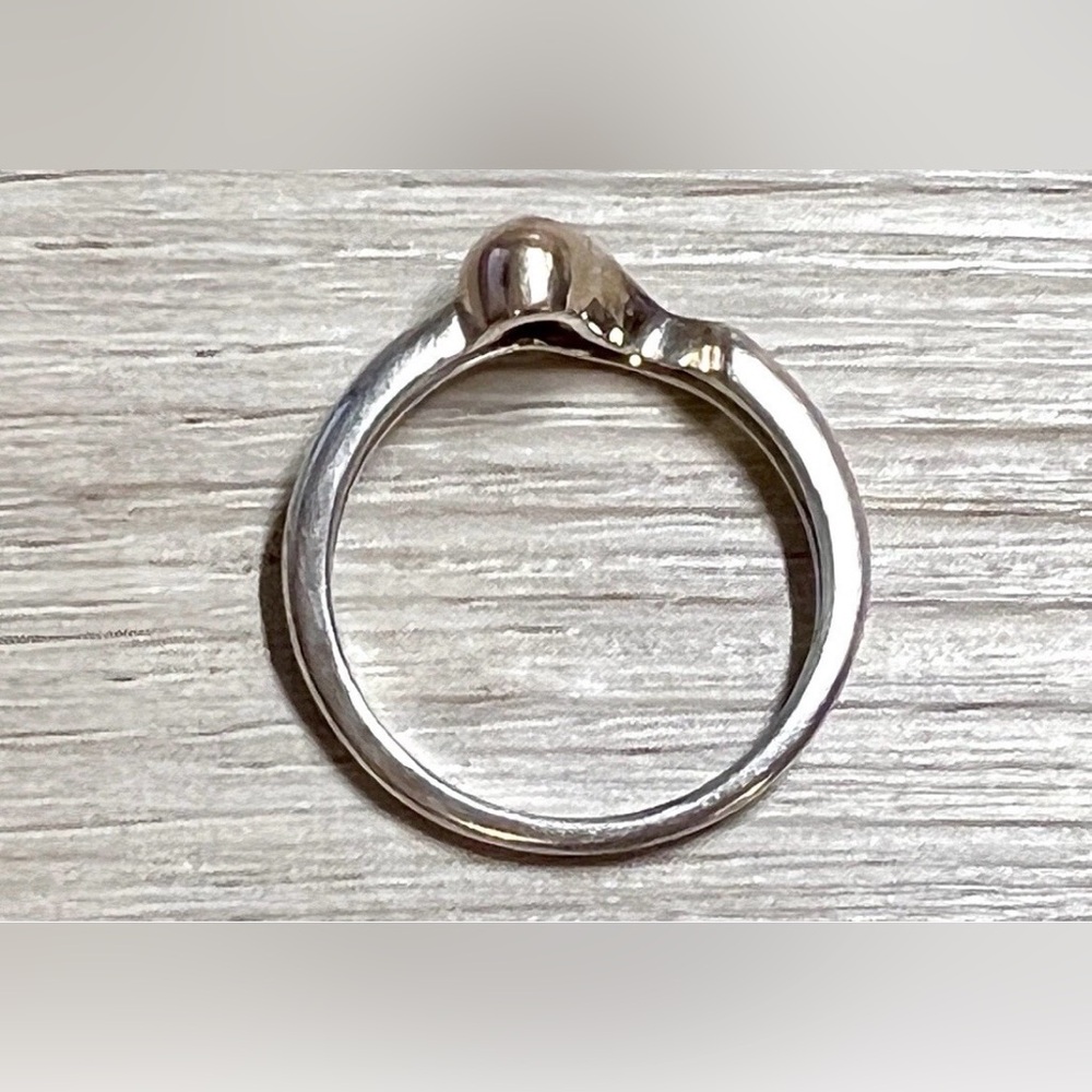 Designer Signed S & G Sterling Silver & 14k Yellow Gold Band Ring, Size 9 - Picture 7 of 10